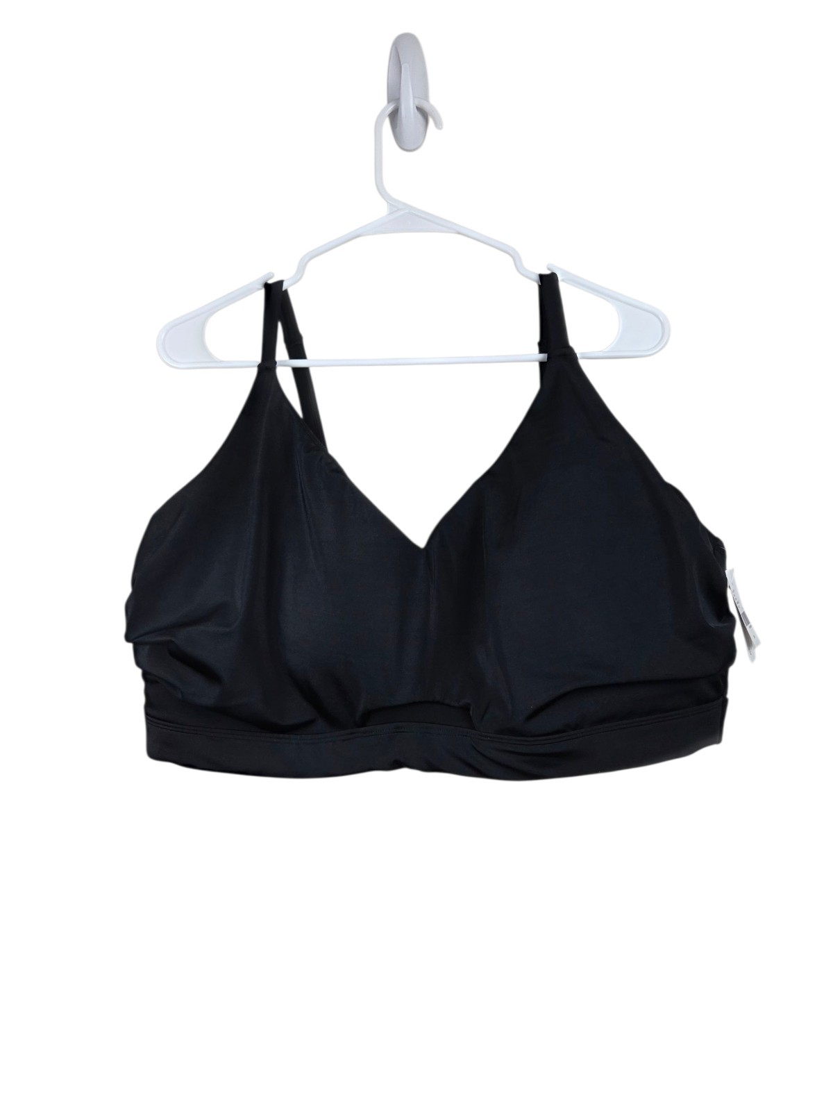 Lane Bryant No Wire Bikini Top Size 24 NWT Black Lightly Lined