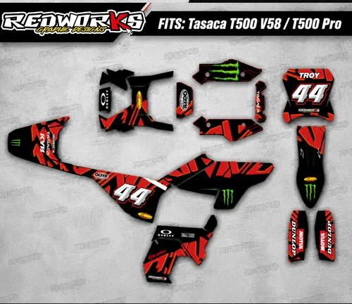 Tasaca T500 V58 T500 Pro Graphics Kit 20Mil Gloss/Glitter Custom Decals