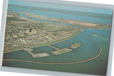 Corpus Christi TExas A Breath-taking Aerial View Waterfront Vintage Postcard K4