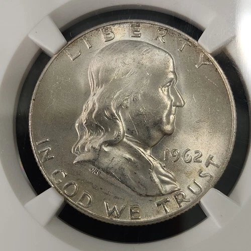 1962 D Full Bell Lines Franklin Silver Half Dollar, 50C - NGC MS 64 FBL, SLB2