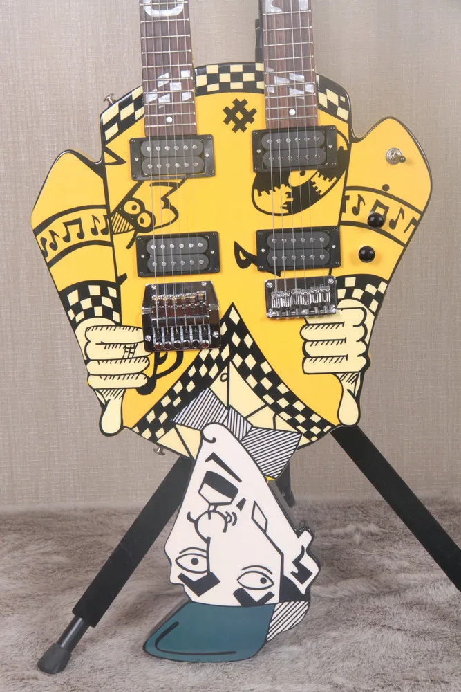 Rare Cheap Trick's Rick Nielsen Uncle Dick Double Neck Yellow
