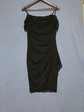 Dj-Jaz Beaded Black Off-Shoulder Midi Formal Evening Dress