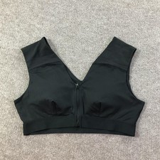 Tommie Copper Sports Bra Womens 2XL Black Shoulder Support Activewear Zip Gym