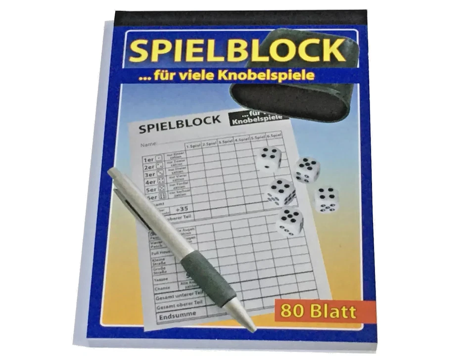 10x Spielblock A6 Knobelblock Knobel Würfel Block viele Knobelspiele á 80 Blatt - Bild 2 von 3