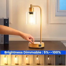 Homelist Table Lamp Set of 2,Dimmable Small Gold Industrial LED Table Lamps