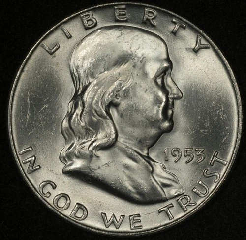 1953-D FRANKLIN HALF DOLLAR LUSTROUS UNCIRCULATED