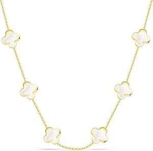 Authentic Four Leaf Clover Choker Necklace for Women | 18K Gold Plated Lucky 4 Leaf Jewelr