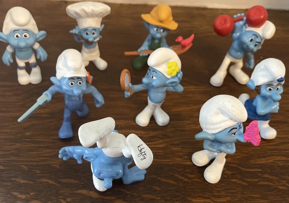 "Figuras Pitufo - Lote de 9 - Juguetes Happy Meals de colección Peyo de 3"" McDonalds 2011" Foto 2 de 2