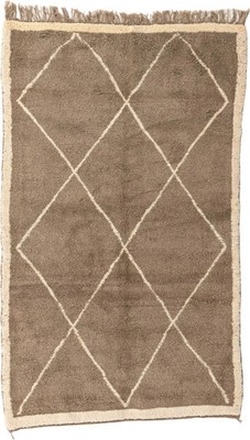 New Luxury Design Color Brown White Moroccan Wool Rug Handmade Area Carpet Rug