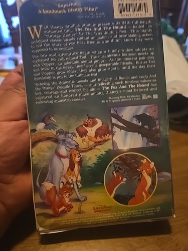Disney The Fox & the Hound VHS Video Tape Black Diamond Classics Clamshell Case - Picture 4 of 9