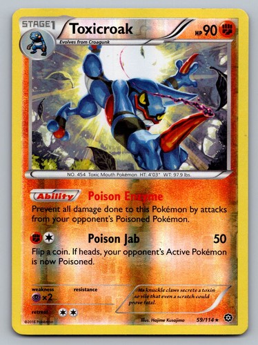 Pokemon TCG XY - Steam Siege Toxicroak 59/114 Reverse Holo