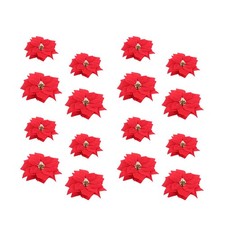  20 Pcs Addobbi Per Natale Decori Natalizi Albero Fiori Rossi Piante Artificiali
