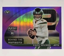 2021 Panini Playoff - Behind the Numbers Zach Wilson #BTN-ZWI Purple Prizm (RC)