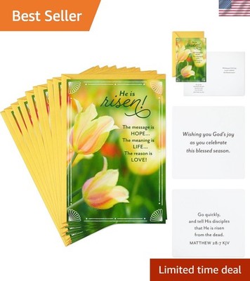 DaySpring Pack of Religious Easter Cards, He is Risen 10 Cards with Envelopes