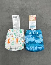 Thirsties NB AIO Baby Cloth Diaper All-In-One Newborn Deers & Mountains