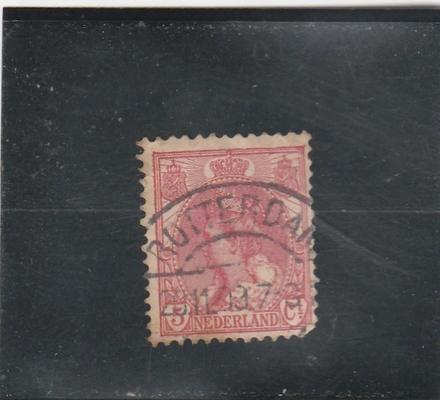 Timbre Ancien Pays-Bas 1872-1888 – 50 Cents Roi Guillaume III, Oblitéré (avant 1900)