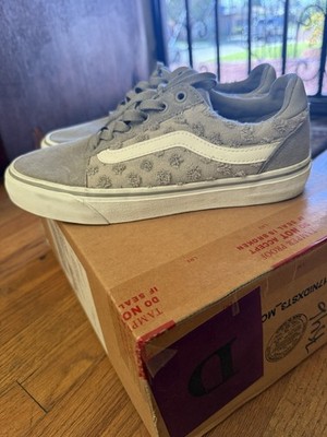 VANS Deluxe Comfort Ortholite Gray White Texture Print Shoes Laces Size 6