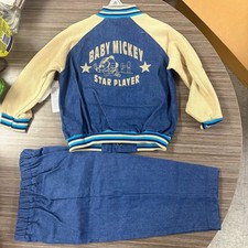 Vintage Disney Babies Baby Mickey Jacket  Pants Set   Varsity Denim Look   24M