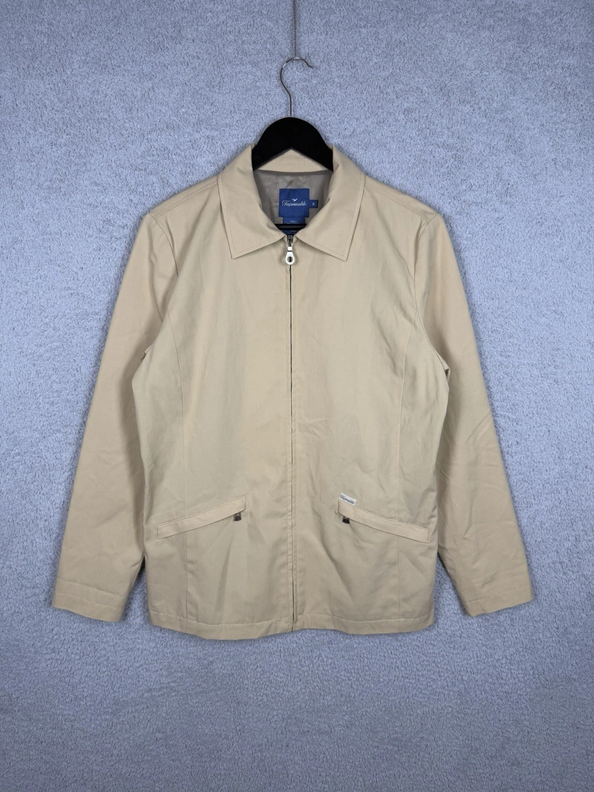 Faconnable Loro Piana Storm System Jacket Women’s M Beige Rain Wind Coat
