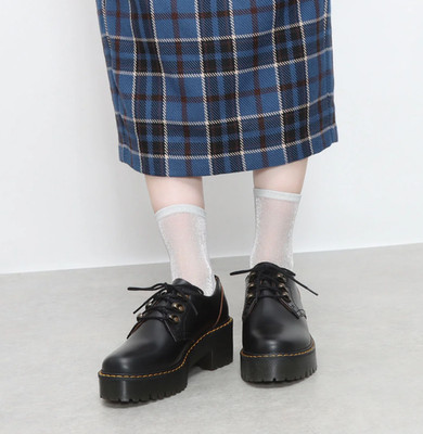 DR. MARTENS LEONA HEELED PLATFORM DERBY IN SMOOTH LEATHER MSRP