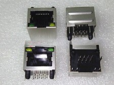 10PCS RJ45 Modular Network PCB Jack 56 8P LAN Connector Shielded with LED Lamp