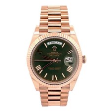 Rolex 40MM Day-Date 228235 Rose Gold Anniversary Olive Dial - 2023 Card