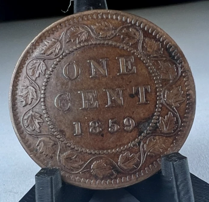 1859 Canada Large Cent, 1C, One Cent Penny, Victoria, KM# 1, Great Shape! - Image 2 of 2