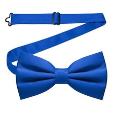 Solid Color Pre-tied Bow Tie Adjustable Bowtie for Men Royal Blue