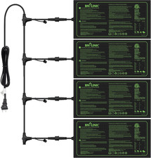 Seedling Heat Mat for Seed Starting 10" X 20.75", 4 Pack Daisy Chainable Waterpr