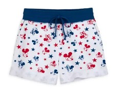 Large Woman Mickey  Minnie Mouse  Stars  Drawstring Shorts NWT Disney Store