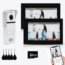 Wired Apartment Video Intercom System 2 Units 7 Inches Touch Monitor Wireless...