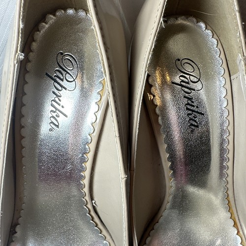 PAPRIKA size 7 Beige faux-patent Leather high-heel pumps all Synthetic material - Picture 7 of 15