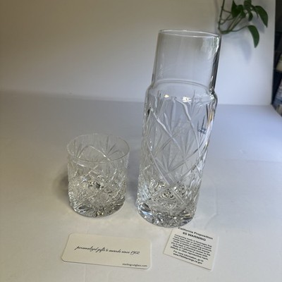 Block Cut Executive Water Set Crystal Tumble Up Bedside Water Carafe Decanter