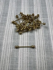 Vintage New Old Stock Collar Tie Bar Pin Gold Brass Tone #0368