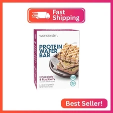 WonderSlim Protein Wafer Snack Bar, Raspberry, 200 Calories, 15g Protein, 0mg Ch