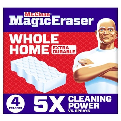 Mr. Clean Magic Eraser Sponge, All Purpose 4 Count (Pack of 1), White