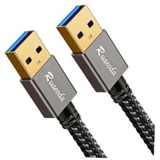 USB to USB Cable 3 ft, USB 3.0 Male to Male Braided Cord, 5Gbps Data 3.3Ft