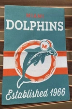 Miami Dolphins Retro Vintage 12x18in Garden Flag Home Decor FAST SHIP!