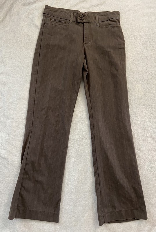 Riders by Lee Women's Dress Casual Bootcut Leg Pants Brown Striped Size 6 M