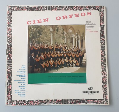 LP ORFEON UNIVERSITARIO DE VALENCIA Cien Orfeos Spain Discorama 1966 RARO ESCASO