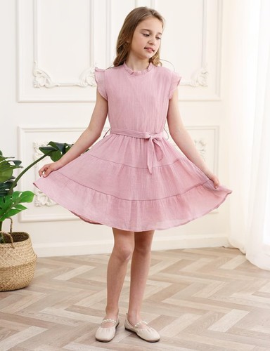 Toddler Girl Dress Fashion School Formal Party Summer Swing Short Sleeve Boho... - Picture 3 of 7