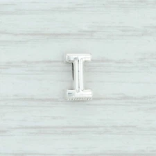 New Authentic Pandora Letter I Charm 797463 Sterling Silver Pave "I" Bead