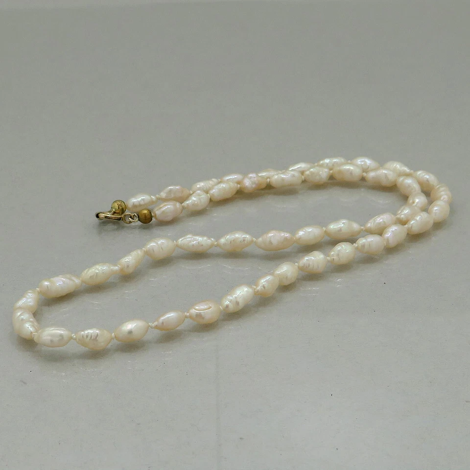 Halskette Perlenkette Flussperlen ca. 45,5 cm mit 333/8K Gelbgold Verschluss - Bild 4 von 4