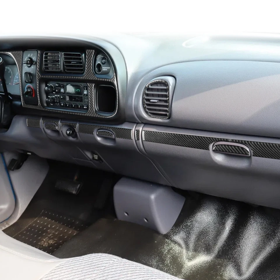 Juego de 24 piezas de cubierta interior completo de fibra de carbono para Dodge Ram 1500 2500 3500 Foto 3 de 4