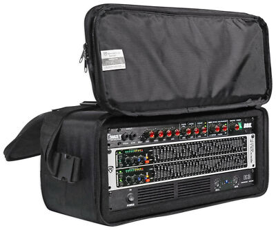 Rockville RRB40 4U Rack Bag Double-Sided Case with 12'' Depth + Shoulder Strap