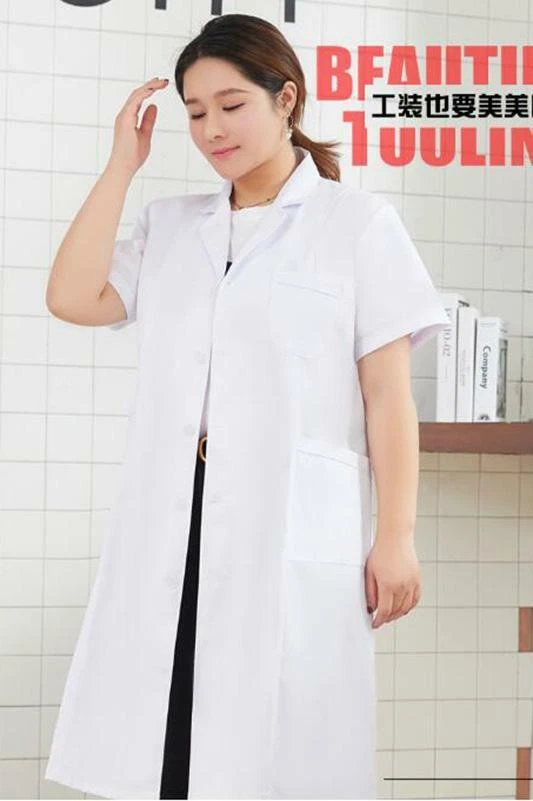 S-7XL Oversize Doctor Nurse Work Clothes Coat Medical Lab Uniform Jacket  - Image 4 of 4