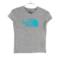 THE NORTH FACE V-Neck Grey Kid's Girl's T-Shirt Size M
