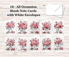 10 - Blank Note Cards  with Envelopes - All Occasion 021
