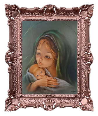 Peinture d'icône de Jésus-Christ du 19e siècle dns un cdre en liton En vente sur 1stDibs