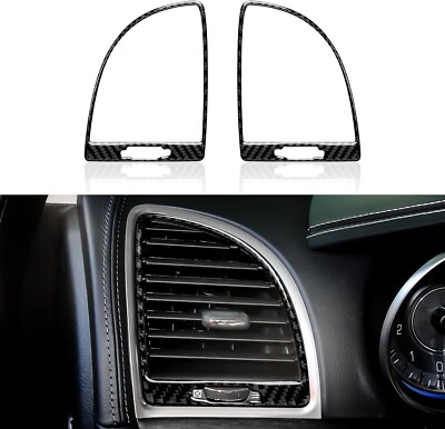 Real Carbon Fiber Dash A/C Air Vent Outlet Frame Trim Fits 15-23 Chrysler 300